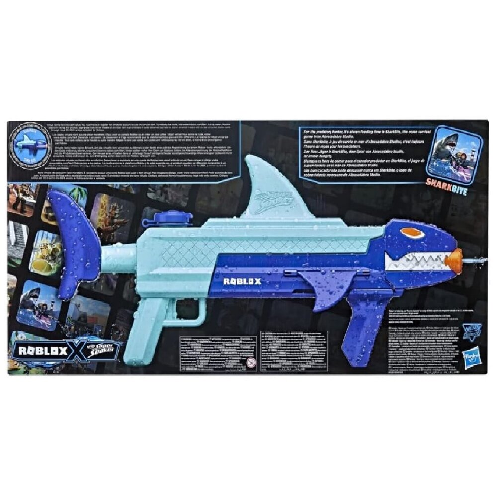 Nerf Roblox Sharkbite SHRK 500 Super Soaker Pump To Drench Toy Summer Fun NEW - Picture 5 of 15